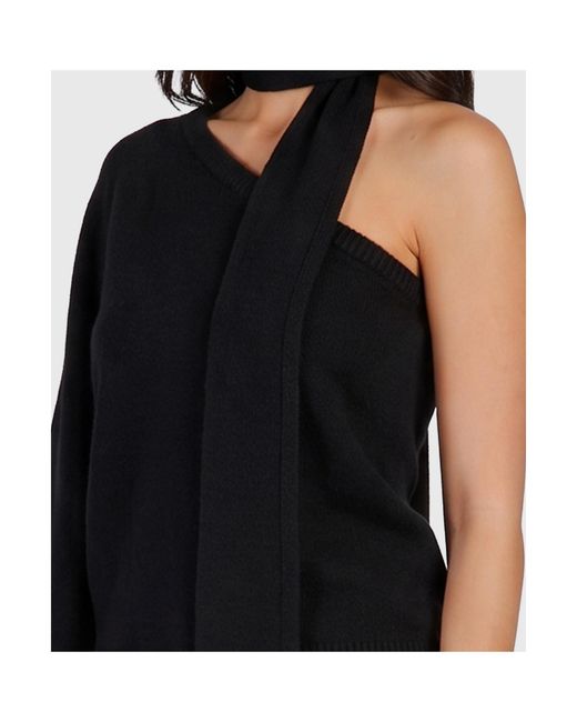 FEDERICA TOSI Black One-Shoulder Cut-Out Sweater