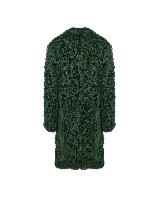 Prada Green Midlength Plush Coat