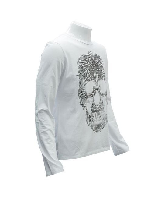 Just Cavalli Gray Pattern Printed T-Shirt for men