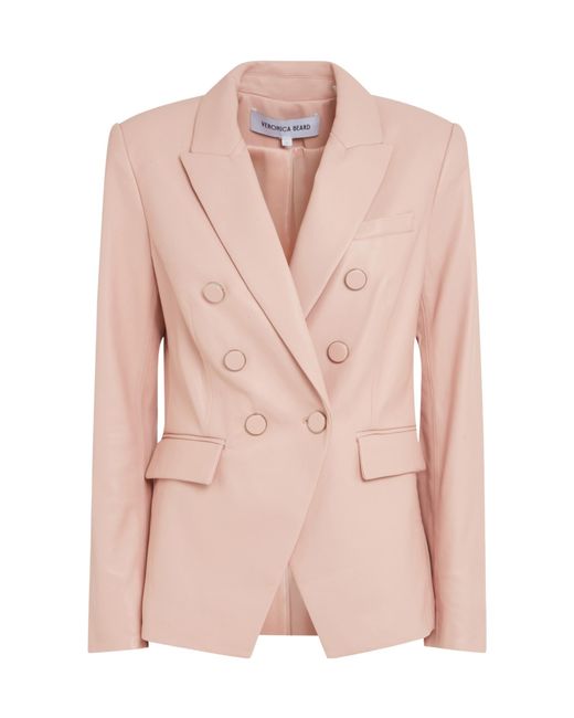 Veronica Beard Pink Double-Breasted Blazer