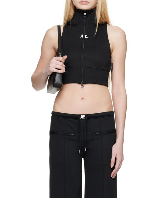 Courreges Black Courrèges Interlock Tracksuit Cropped Vest