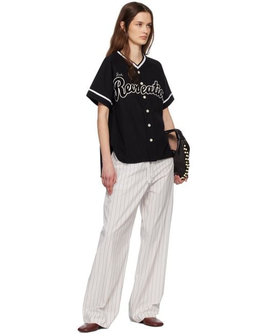 Bode Black Recreation Baseball Shirt for men