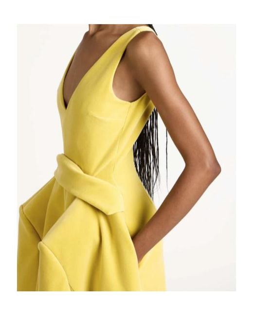J.W. Anderson Yellow V-Neck Maxi Dress