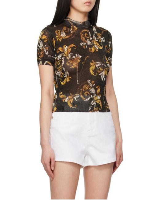 Versace Jeans White Couture Baroque Knitted T-Shirt
