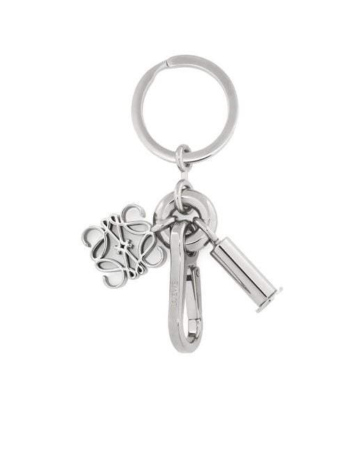 Loewe White Anagram Keyring for men