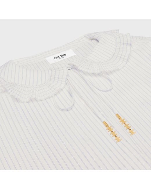 Céline White Blouse With Frilled Claudine Collar