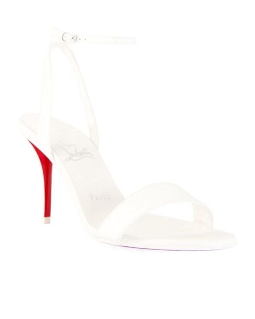 Christian Louboutin White Round-Toe High-Heeled Sandals