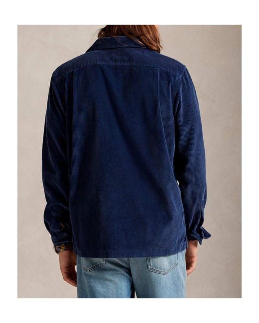 Polo Ralph Lauren Blue Patch-Pockets Long Sleeve Shirt for men