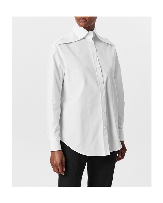 McQueen White Minimalist Solid-Color Shirt