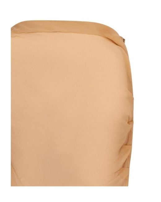 GIUSEPPE DI MORABITO Natural Draped Silk Maxi Skirt