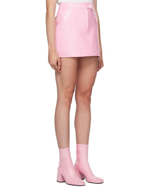 Courreges Pink Courrèges Vinyl Mini Skirt