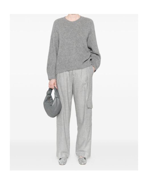 Aspesi Gray Logo Casual Pants