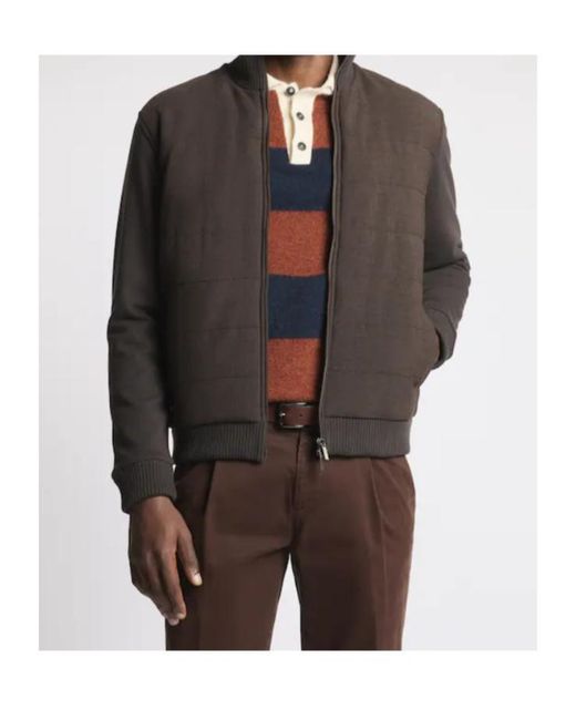 Fay Black Quilted Zip-Up Jacket for men