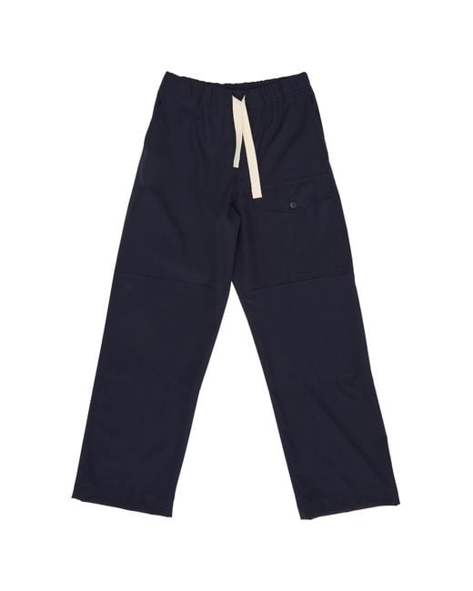 Dries Van Noten Blue Elasticated Drawstring Waistband Trousers for men