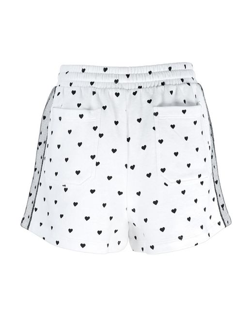 RED Valentino White Heart Printed Drawstring Shorts