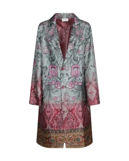 Pierre Louis Mascia Multicolor Patterned Long Coat
