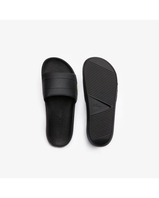 Lacoste Black Metal-Decorated Slippers for men