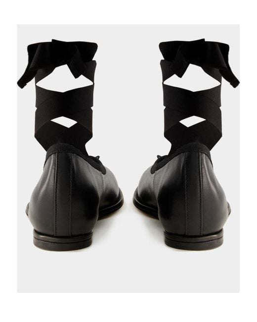 Simone Rocha Black Heart Toe Strapped Ballerinas