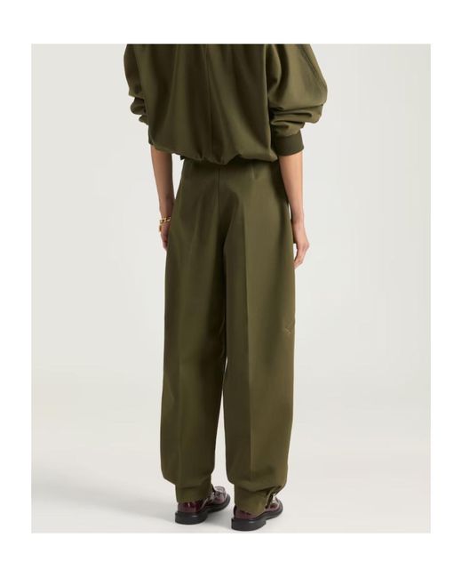 Givenchy Green Zip-Detailed Pleated Trousers