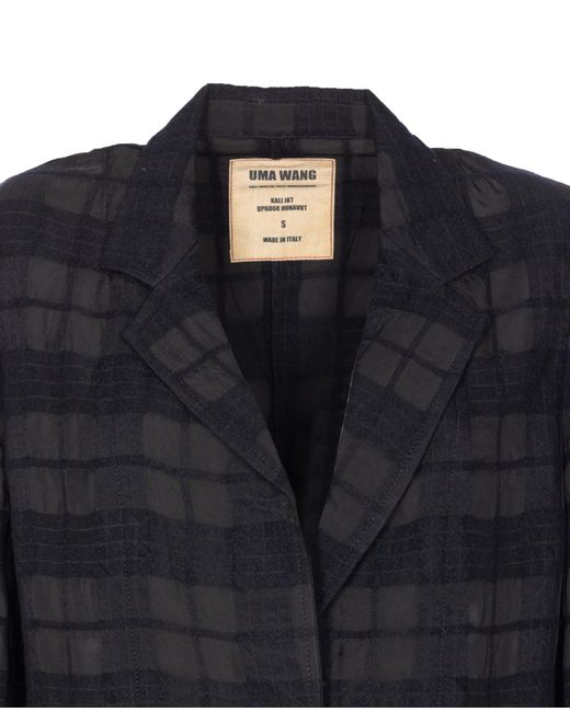Uma Wang Blue Long-Sleeved Blazer