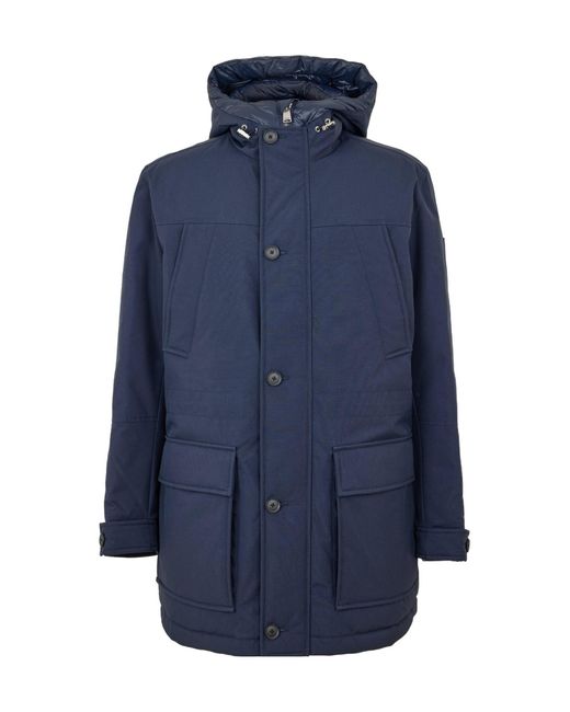 Boss Blue Hooded Long Sleeve Jacket for men