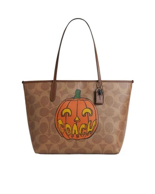COACH Brown Printed Shoulder Bag