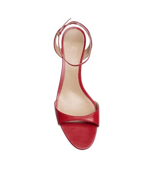 The Row Red Vika Ankle-Strap Kitten Heels