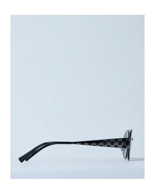 Gucci White Eyewear Oval Frame Sunglasses for men