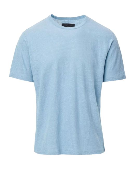 Rag & Bone Blue Crew Neck Short-Sleeved T-Shirt for men