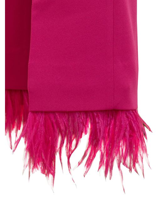 Michael Kors Pink Michael Feather Detailed Stretch Trousers
