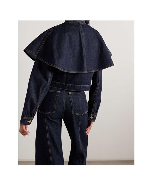 Ulla Johnson Blue Cape Buttoned Jacket