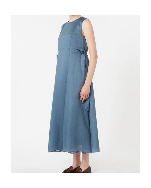 Max Mara Blue Long Ramie Dress