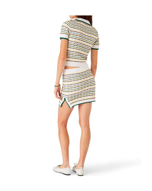 Casablanca Natural Tuck Stitch Knit Mini Skirt
