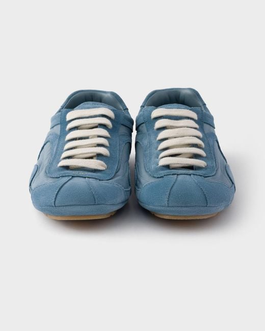 Prada Blue Montecarlo Re-Edition 2005 Suede And Re-Nylon Sneakers