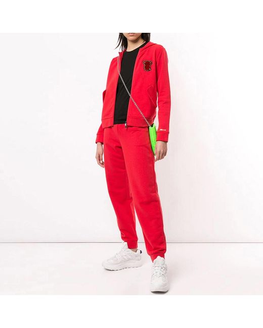 Emporio Armani Red Logo Hooded Casual Coat