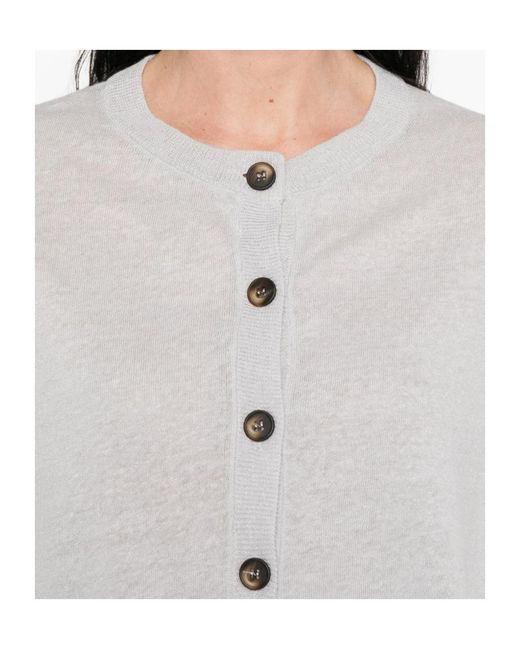 Baserange White Buttoned Cardigan