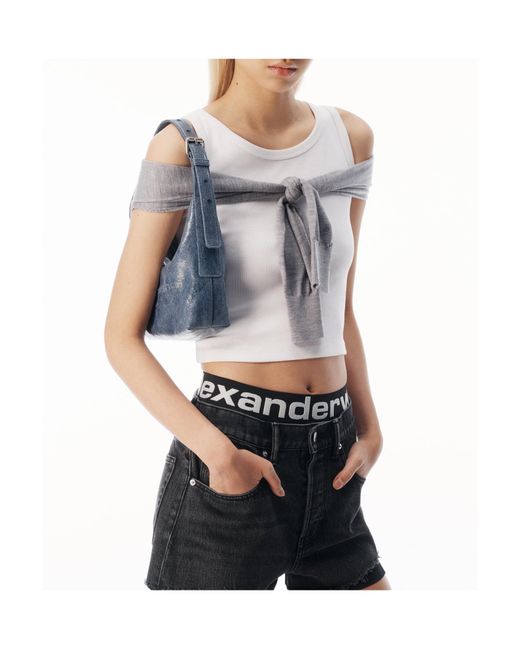 Alexander Wang Gray Layered Tank With Tie-Front Sweater Detail