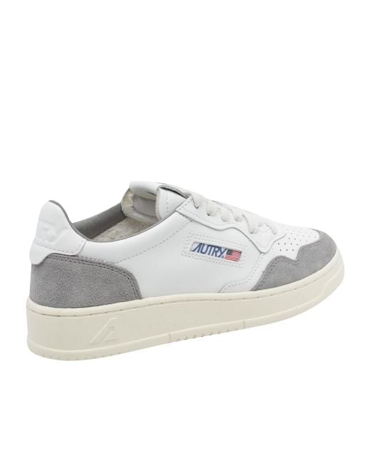 Autry White Medalist Leather Sneakers
