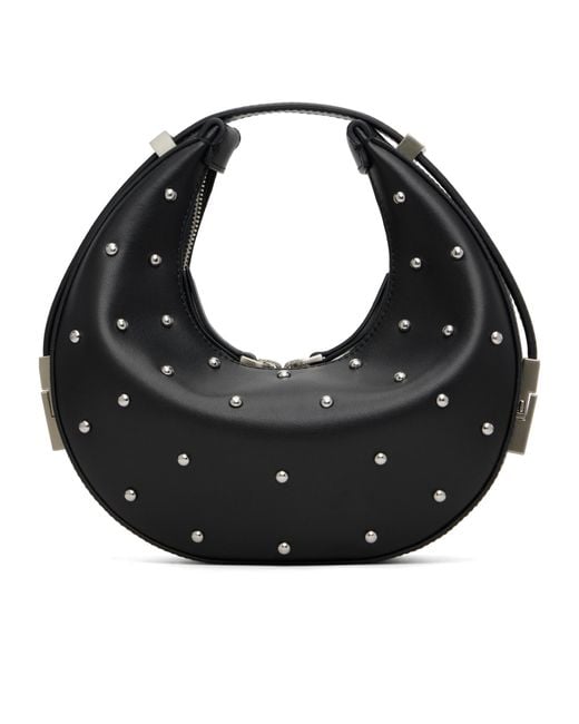 OSOI Black Studded Zipped Mini Tote Bag
