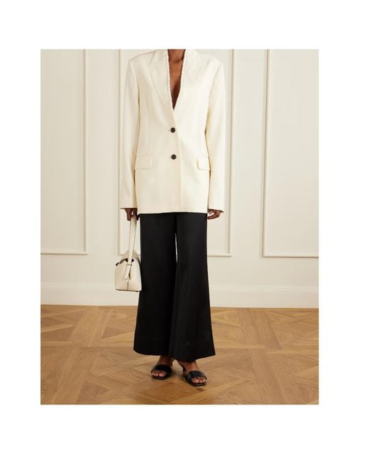 Totême White Fringed-Trim Blazer