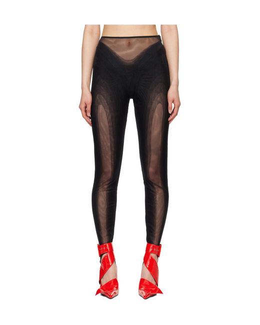 Mugler Black Illusion Leggings