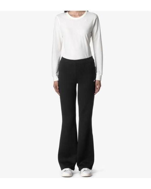 K-Way Black Flare Sport Trousers For Warm Leisure Activitie