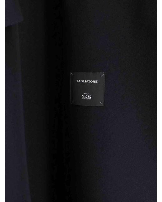 Tagliatore Black Double-Breasted Long Coat
