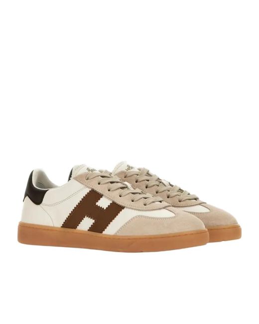 Hogan Brown Cool Side H Patch Sneakers