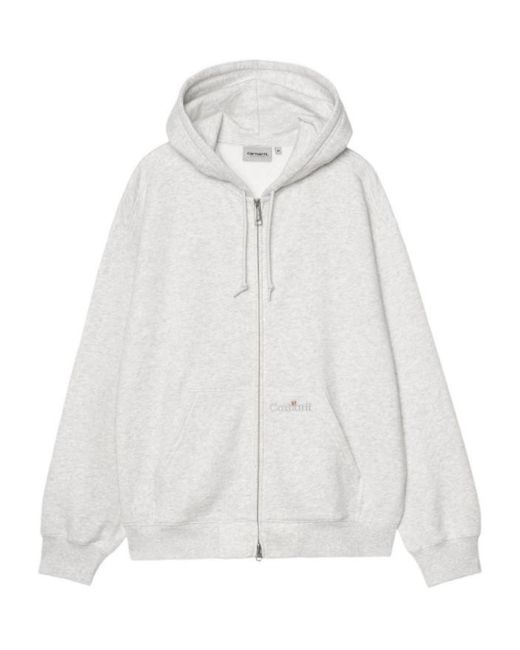 Carhartt White Hooded Wip Label Sweat Jacket for men