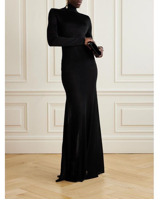 Tom Ford Black High-Necked And Long-Sleeved Dress