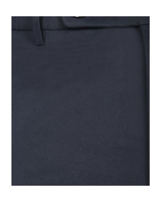 Incotex Blue Tapered Wool Pants for men