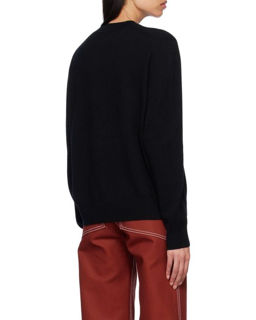 Acne Black Face Logo Patch Crewneck Jumper for men