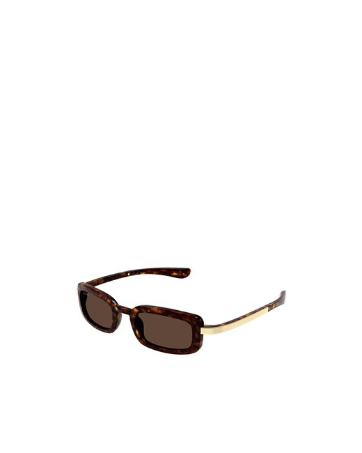 Gucci White Eyewear Rectangle Frame Sunglasses