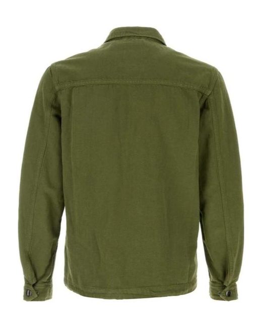 Woolrich Green Spread-Collar Denim Jacket for men
